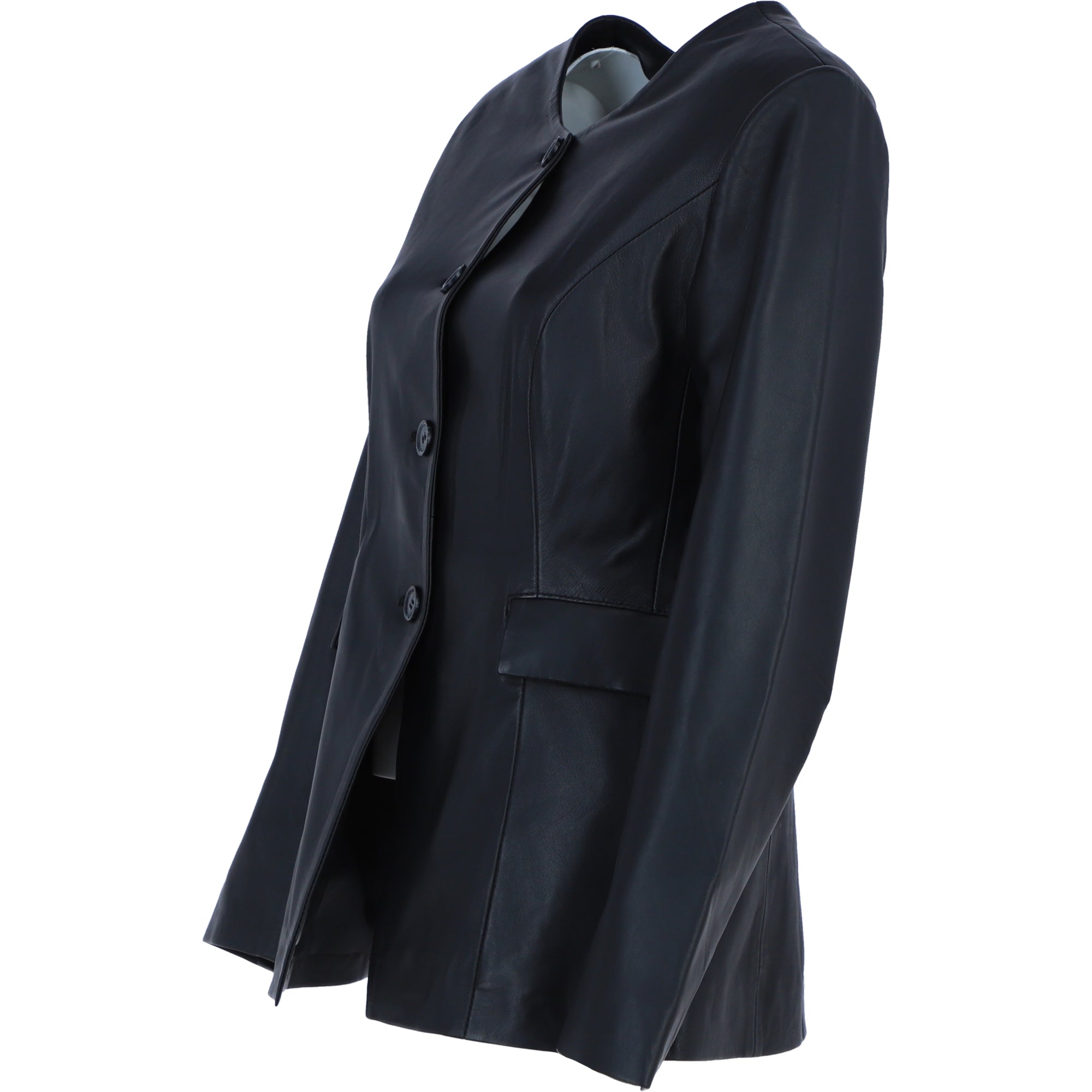 Ashwood Lapel-Less Blazer Style Jacket in Black: AWL-812