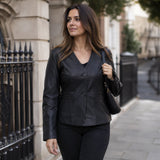 Ashwood Leather V-Neck Real Leather Jacket in Black: AWL-813