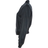 Ladies Leather Bomber Jacket Black : AWL-MIA