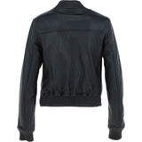Ladies Leather Bomber Jacket Black : AWL-MIA