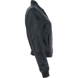 Ladies Leather Bomber Jacket Black : AWL-MIA