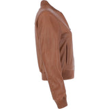 Ladies Leather Bomber Jacket Tan : AWL-MIA