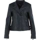 Ladies Leather  Biker Jacket Black: AWL-N30