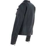 Ladies Leather  Biker Jacket Black: AWL-N30