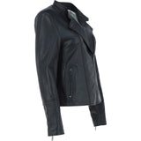 Ladies Leather  Biker Jacket Black: AWL-N30