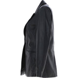Womens Leather Fashion Single Breasted Blazer Black: AWL-Blazer