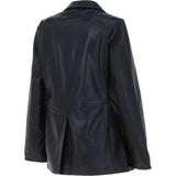 Womens Leather Fashion Single Breasted Blazer Black: AWL-Blazer