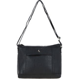Luxury Croc Print Leather Shoulder Bag Black/croc: bc1