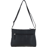 Bridge Croc Print Leather Shoulder Bag Black/croc: bc2