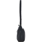 Bridge Croc Print Leather Shoulder Bag Black/croc: bc2