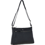 Bridge Croc Print Leather Shoulder Bag Black/croc: bc2