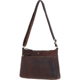 Bridge Croc Print Leather Shoulder Bag Brandy/croc: bc2