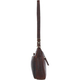 Bridge Croc Print Leather Shoulder Bag Brandy/croc: bc2
