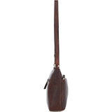Bridge Croc Print Leather Shoulder Bag Brandy/croc: bc2