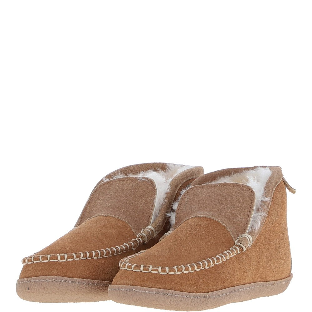Men's Classic Suede Sheepskin  Booties Slippers Tan: Bentley