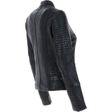 Women's Leather Biker Jacket Black: BikeX
