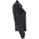 Women's Leather Biker Jacket Black: BikeX