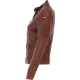 Women's Leather Biker Jacket Cognac: BikeX