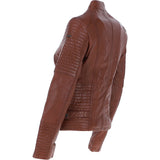 Women's Leather Biker Jacket Cognac: BikeX