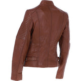 Women's Leather Biker Jacket Cognac: BikeX