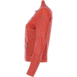 Women's Leather Biker Jacket Orange: BikeX
