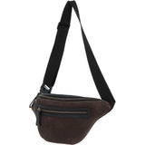 Suede and Leather Luxury Travel Bum Bag Grey: Billy