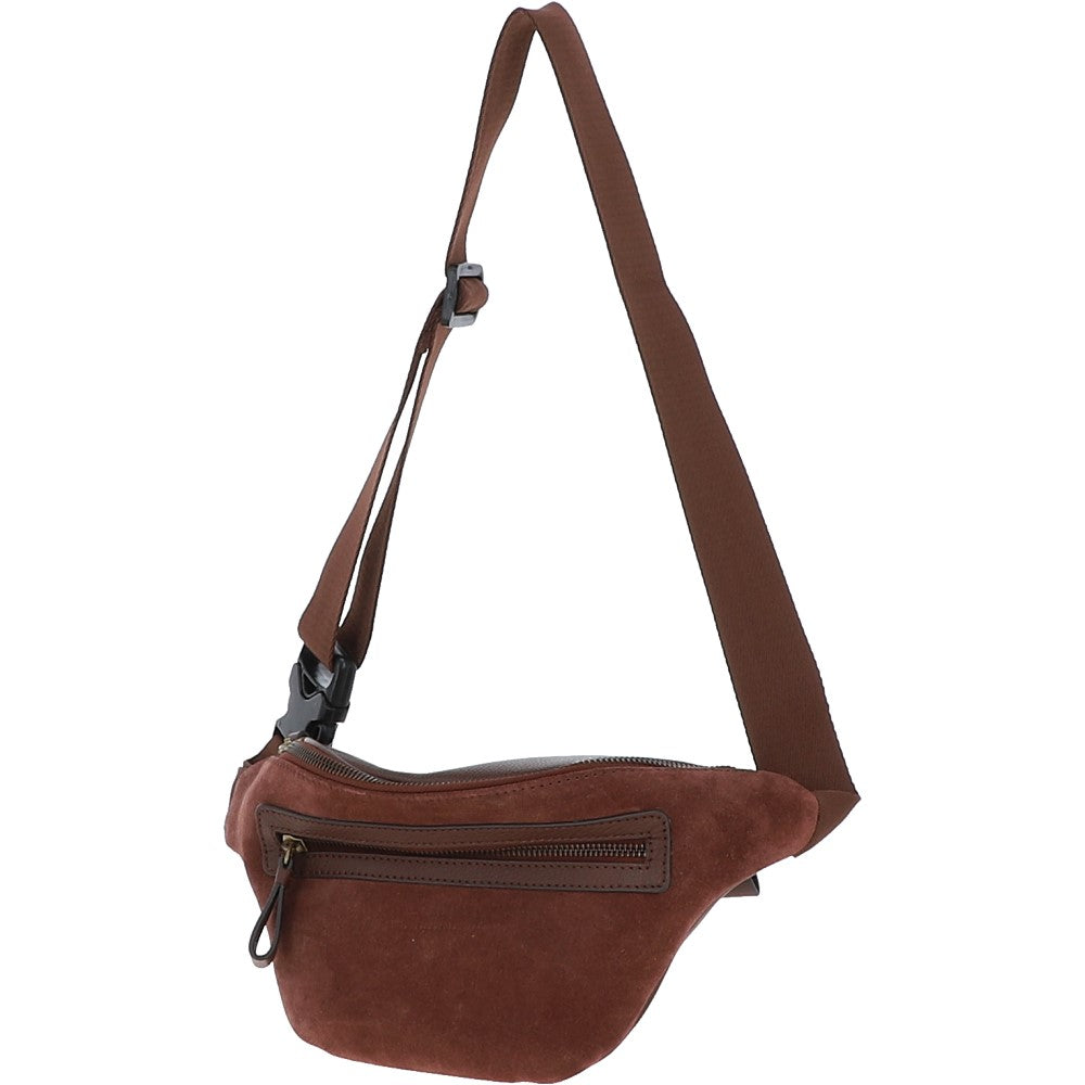 Suede and Leather Luxury Travel Bum Bag Tan: Billy