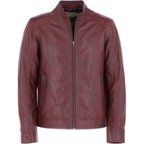 Leather Biker Jacket Burgundy: BR ROCK 2
