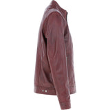 Leather Biker Jacket Burgundy: BR ROCK 2