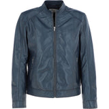 Leather Biker Jacket Navy: BR ROCK 2