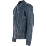 Leather Biker Jacket Navy: BR ROCK 2