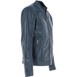 Leather Biker Jacket Navy: BR ROCK 2