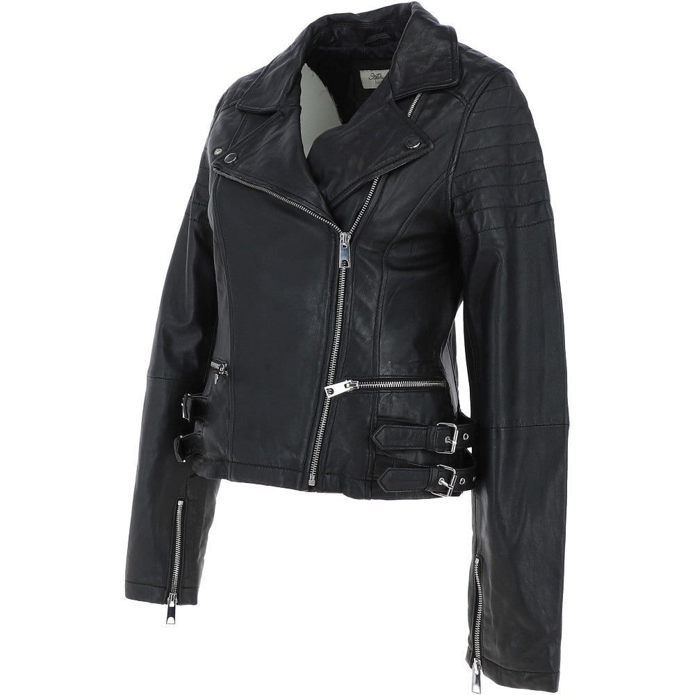 Leather Biker Jacket Black: BR CHELSEA