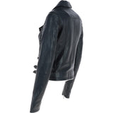 Women's Leather Biker Jacket Navy: BR CHELSEA