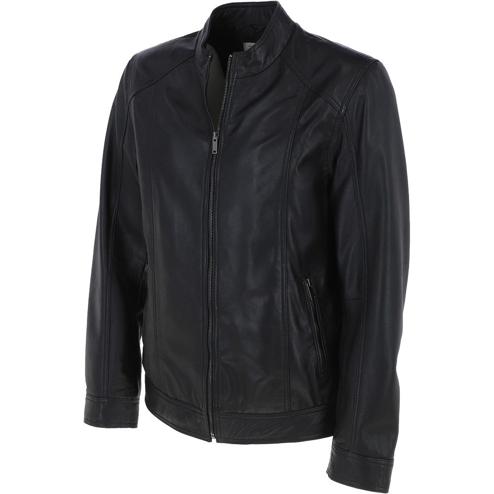 Leather Biker Jacket Black: BR ROCK 2