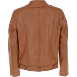 Leather Biker Jacket Tan: BR ROCK 2
