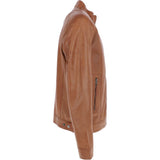 Leather Biker Jacket Tan: BR ROCK 2