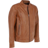 Leather Biker Jacket Tan: BR ROCK 2