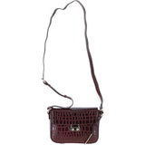 Ashwood Crocodile Print Cross Body Bag Bordeaux/croc: C-50