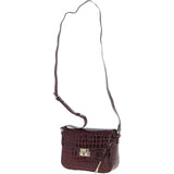 Ashwood Crocodile Print Cross Body Bag Bordeaux/croc: C-50