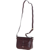 Ashwood Crocodile Print Cross Body Bag Bordeaux/croc: C-50