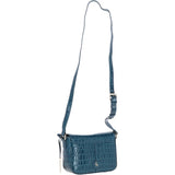 Ashwood Crocodile Print Cross Body Bag Teal/croc: C-50