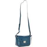 Ashwood Crocodile Print Cross Body Bag Teal/croc: C-50