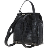 Ashwood Crocodile Print Leather Backpack Black: C-51