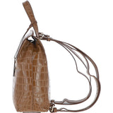 Ashwood Crocodile Print Leather Backpack Tan: C-51
