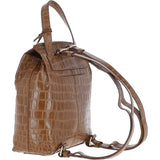 Ashwood Crocodile Print Leather Backpack Tan: C-51