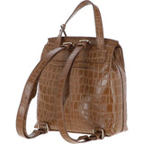 Ashwood Crocodile Print Leather Backpack Tan: C-51