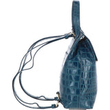 Ashwood Crocodile Print Leather Backpack Teal: C-51