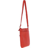 Ashwood Curve Zip Top Leather Cross Body Bag Papaya Orange: CURVE