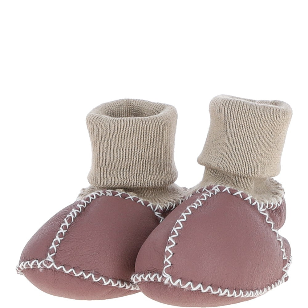 Fenland Unisex Kids Sheepskin Booties Dusty Pink: CUTIE BOOTIE